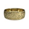 9ct gold hammered mens ring
