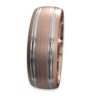 Rose gold mens wedding ring with white gold grooves