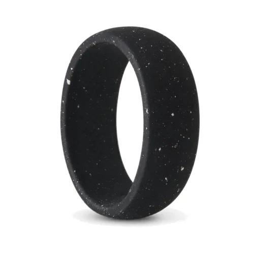 Mens 8.7mm Black Silicone Ring