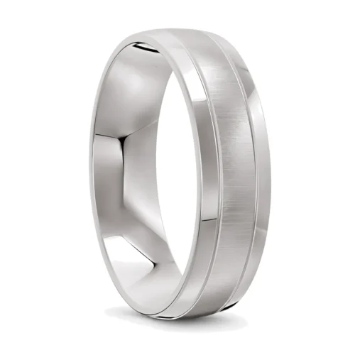 Brilliant Brushed Platinum Mens Wedding Ring