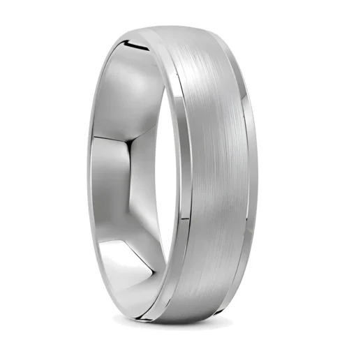 Sterling Silver Brushed and Polished Mens Ring