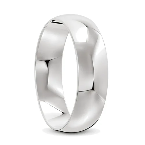 High Polished Sterling Silver Mens Wedding Ring