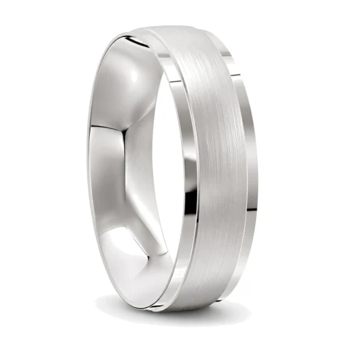 Distinctive White Gold Men's Wedding Ring