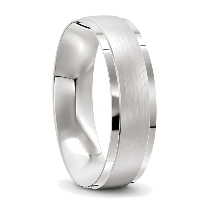 Distinctive White Gold Men's Wedding Ring