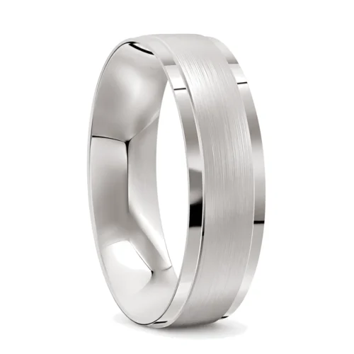 Distinctive Sterling Silver Men's Wedding Ring