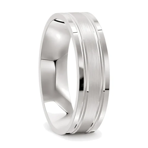 Gorgeous White Gold Mens Wedding Ring