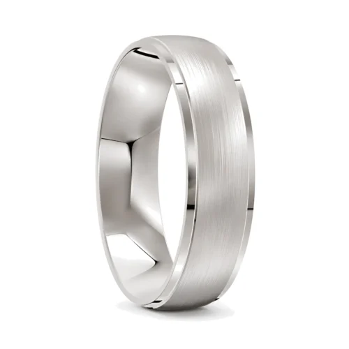 Platinum Brushed Mens Wedding Ring