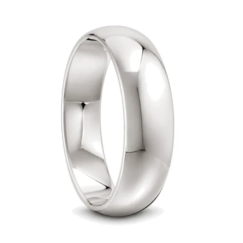 Plain Polished Platinum Domed Mens Wedding Ring
