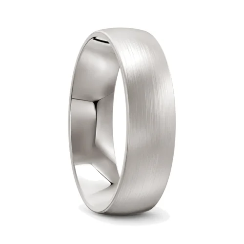 Platinum Brushed Mens Wedding Ring