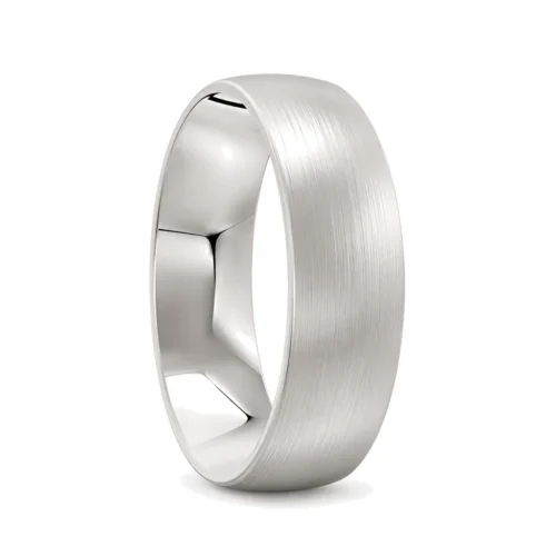 Sterling Silver Brushed Mens Wedding Ring