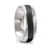 7mm Platinum and Carbon Fibre Wave Mens Ring