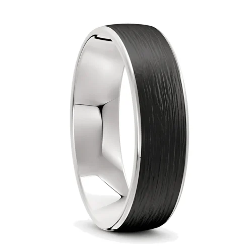 Platinum and Carbon Fibre Men's Wedding Ring