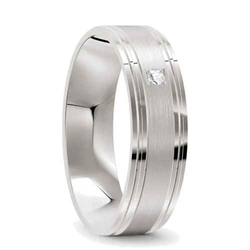 Sterling Silver Men's Diamond Ring