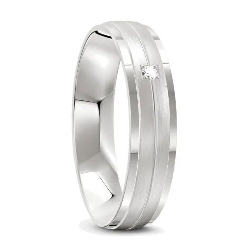 White Gold Men's Diamond Wedding Band