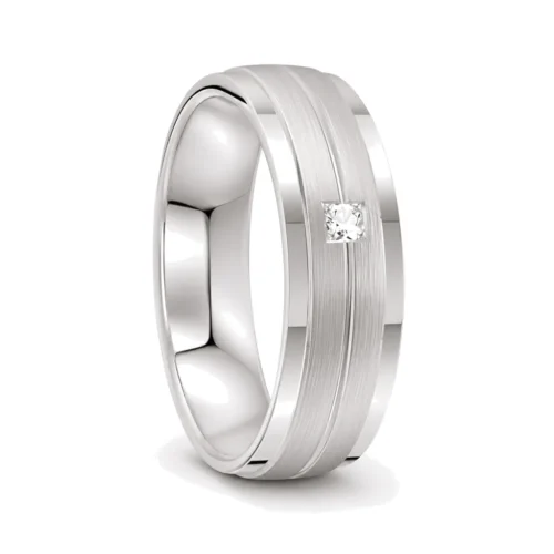 Platinum Men's Diamond Wedding Band