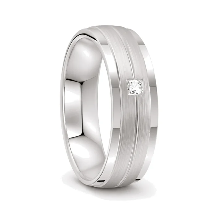 Platinum Men's Diamond Wedding Band