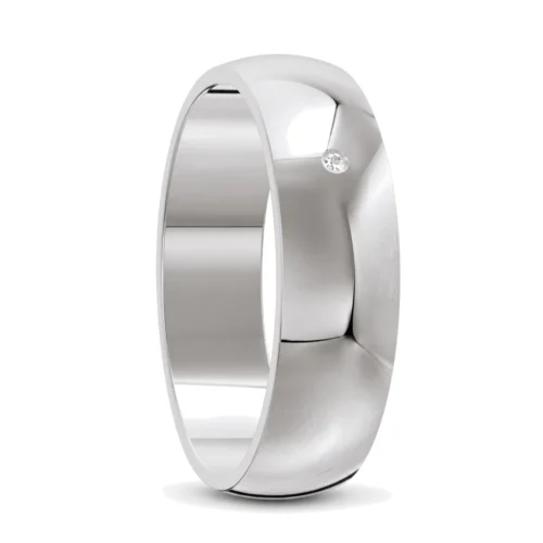 Classic White Gold Diamond Mens Wedding Ring