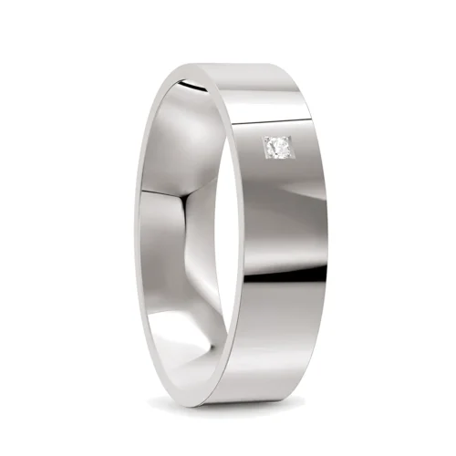 Clean and Simple Platinum Diamond Mens Wedding Ring