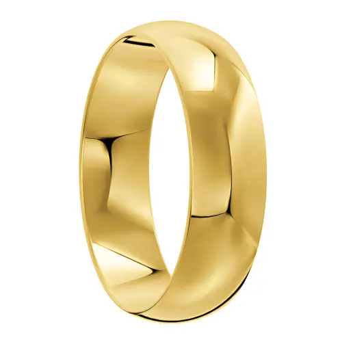 The Classic Polished Yellow Gold Domed Mens Wedding Ring