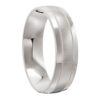 White gold platinum silver mens wedding ring