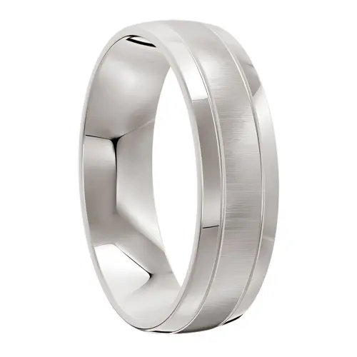 Brilliant Brushed Platinum Mens Wedding Ring