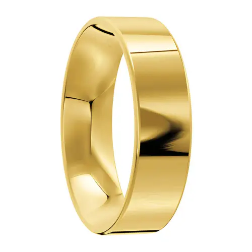 Classic Polished Yellow Gold Mens Wedding Ring with Comfort Fit