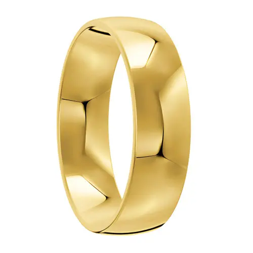 Yellow Gold High Polished Mens Wedding Ring