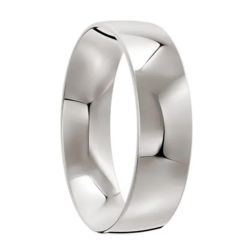 Polished Classic White Gold Men's Wedding Ring