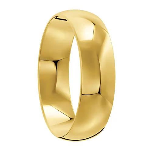 Brilliant Yellow Gold Polished Mens Wedding Ring