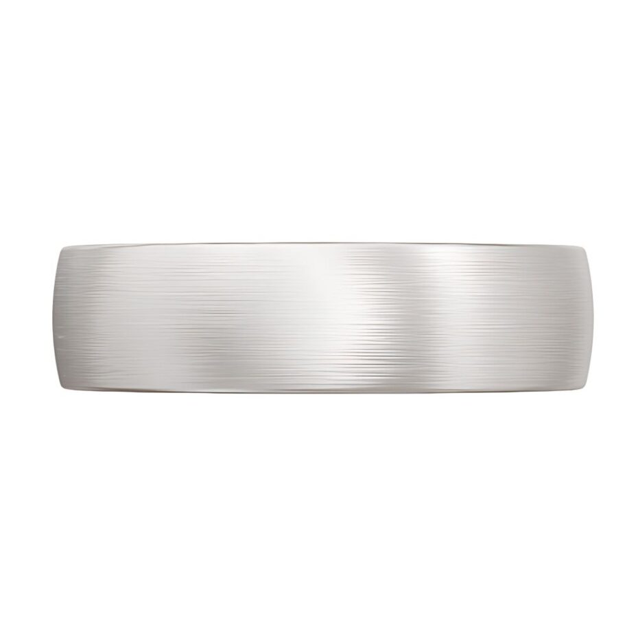 3005 White Gold Platinum Silver Brushed Mens Wedding Ring