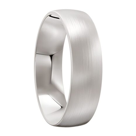 3005 White Gold Platinum Silver Brushed Mens Wedding Ring