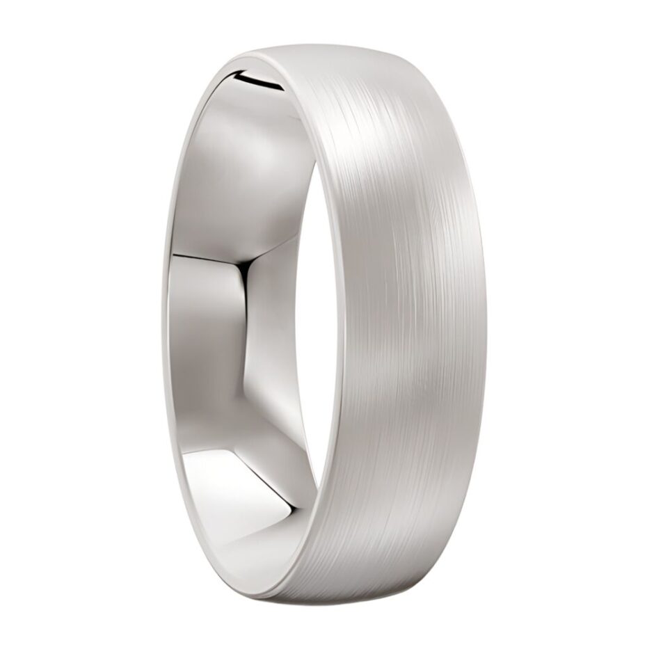 Platinum Brushed Mens Wedding Ring