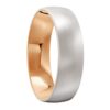 3005 White and Rose Gold Brushed Mens Wedding Ring
