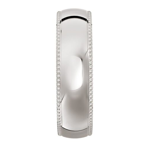 3015 White Gold Milgrain Mens Wedding Ring