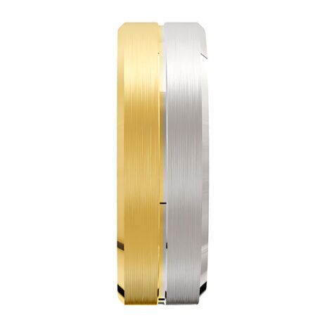 3020 Yellow and White Gold Brushed Mens Wedding Ring 2 3020 Yellow and White Gold Brushed Mens Wedding Ring