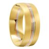 3023 Yellow Rose and White Gold 8mm Wedding Ring