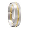 3030 White gold with Yellow Gold Centreline Groove Wedding Ring