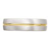 3030 White gold with Yellow Gold Centreline Groove Wedding Ring
