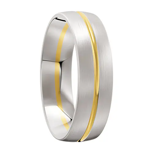 Extraordinary Style White & Yellow Gold Men's Wedding Ring