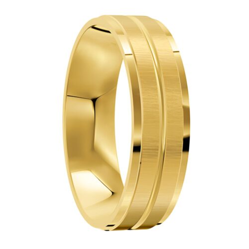 3032 Yellow Gold Mens Wedding Ring
