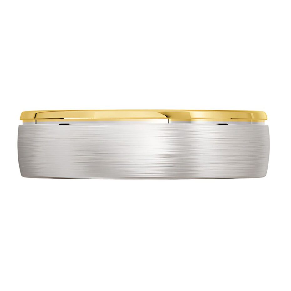 3040 Mens White Gold and Yellow Gold Wedding Ring