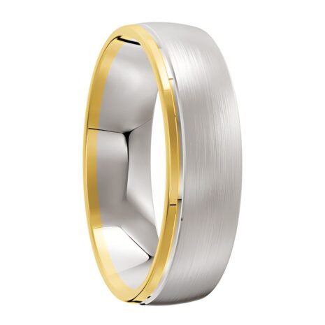 3040 Mens White Gold and Yellow Gold Wedding Ring