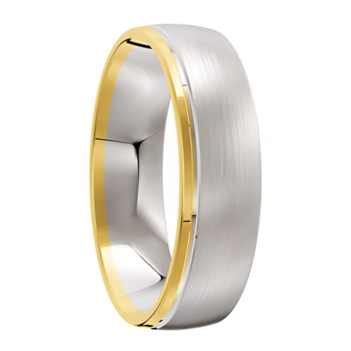 3040 Mens White Gold and Yellow Gold Wedding Ring