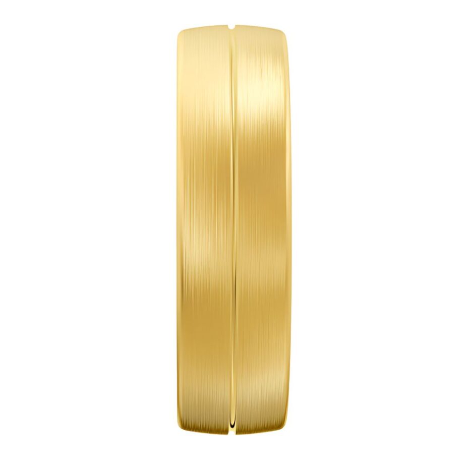 3044 Yellow Gold Centreline Groove Mens Wedding Band