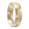 3056 Dual Tone Yellow and White Gold Mens Wedding Ring