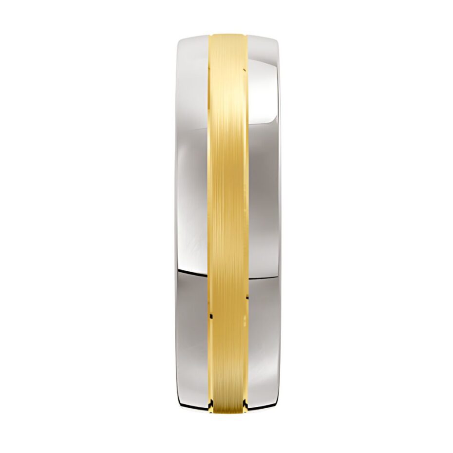 3056 Dual Tone Yellow and White Gold Mens Wedding Ring