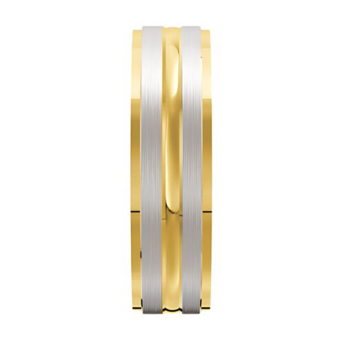 3062 Dual Tone Yellow and White Gold Mens Wedding Ring
