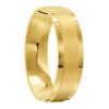 3064 - Yellow Gold Step Edge Mens Wedding Ring