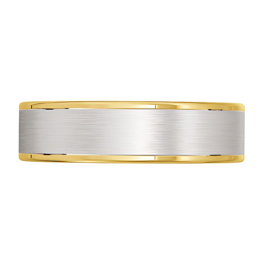 3066 Yellow and White Gold Mens Wedding Ring