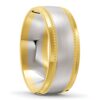 3072 Wider Yellow and White Gold Mens Wedding Ring